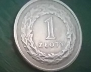 1 zł z 1990 roku.  Stan monety jak na zdjęciu 