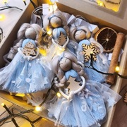 Aniołki box handmade rękodzieło na choinkę zawieszki boże narodzenie 