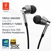 1MORE Słuchawki douszne z potrójnym przetwornikiem E1001 Hi-Res (srebrne)