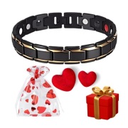 BRASNOLETA DLA MĘŻCZYZNY ZDROWOTNA MAGNETYCZNA CZARNO-ZŁOTA NA PREZENT