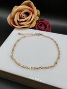 Złota bransoletka ze skręcanym splotem ,regulowana