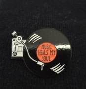Przypinka pin button music winyl