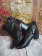 Botki damskie Salamander – czarne – skóra naturalna – r. 42 – słupek