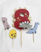 Ręcznie robiony topper na tort - 8 urodziny - zestaw 4 szt 28cm