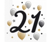 Serwetki papierowe na 21 urodziny 20 szt