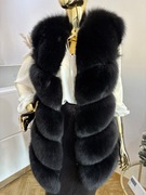 Kamizelka naturalna z lisa fińskiego i skóry 