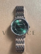 Zegarek Versace V-Eternal Gent Srebrny Z Zieloną Tarczą