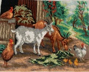 Cudny obraz/gobelin „Na wsi” rękodzieło