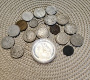 Stare monety i duża srebrna 