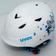 Kask dziecięcy Uvex Airwing 2 biało-niebieski 48-52cm, pokrowiec