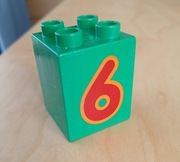 LEGO Duplo klocek z numerem 6 nr kat. 31110pb078