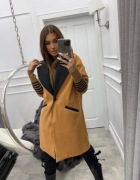 Miss City płaszcz karmel z czarnym rozmiar uni