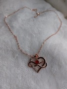 ŁAŃCUSZEK RÓŻOWE ZŁOTO ZAWIESZKA SERCE