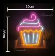 DESER LODOWY NEON ICE CREAM LODZIARNIA LÓD SZYLD LED LAMPKA NEONOWA