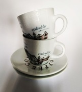 2 PIĘKNE FILIŻANKI ZE SPODKAMI DO KAWY ESPRESSO 