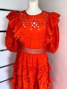 Przepiękna sukienka haft bufiaste rękawy Asos L