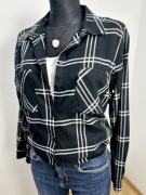 H&M koszula damska oversize w kratę luźna z długim rękawem czarna M 38