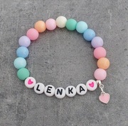 Bransoletka imię imienna z napisem koraliki zawieszka 