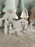 Szopka z gipsu ceramicznego 11 elementów zestaw Boże Narodzenie Święta