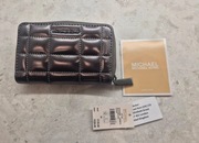 Jet Set mały Metaliczny Quilted skórzany Portfel Michel Kors