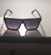 NIEUŻYWANE Okulary Przeciwsłoneczne Oversize Flat Top Kwadratowe + FUTERAŁ