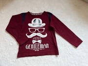 Rebel bluzka bordowa modna 110 4/5 lat wąsy jesien