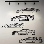 Metalowa grafika ścienna Supercar 40x16 cm dekoracja Bolid f1