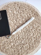 Pasek na nadgarstek do telefonu kluczy torebki bawełniany ecru makrama boho