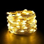 DRUCIKI LAMPKI CHOINKOWE 100 LED 10M NA DRUCIKU NA BATERIE BIAŁY CIEPŁY