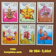 Znaczki flora:084: kwiaty- Kuba 1986r **