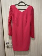 Sukienka elegancka plisowane rękawy fuksja M polska Butik