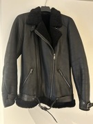 Kożuch Kożuszek damski czarny ramoneska skóra Barania naturalny