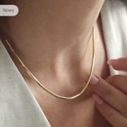 Naszyjnik ze stali chirurgicznej pozłacanej 14k złotem „Nuvia Gold”
