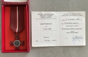 Srebrny medal im. Janka Krasickiego PRL z legitymacją w pudełku z logo ZSMP