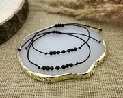 Bransoletka z czarnym turmalinem kamienie naturalne ochrona sznurek