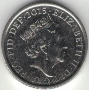 Wielka Brytania 5 pence pensów 2015 - 18 mm - nr 2 - nowy typ