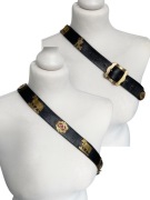 Bawarski pasek skórzany z mosiężnymi zdobieniami country S/M (90 cm)