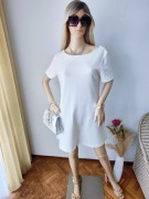 Biała sukienka oversize M minimalistyczna elegancka bawełna 