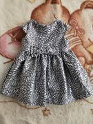 Elegancka błyszcząca srebrna sukienka z kokardą So Cute 74 jak nowa