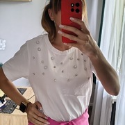 Biała bluzka z cekinami sinsay