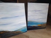 Obrazy abstrakcyjne z dodatkiem złota 40x50