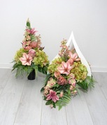 ZESTAW NAGROBNY KOMPOZYCJA + BUKIET GRÓB CMENTARZ POMNIK