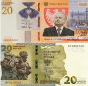 2x 20zł L.Kaczyński niski nr 4052 & Ochrona Granic