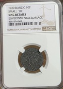 10 fenigów 1920r WMG - NGC UNC DETAILS