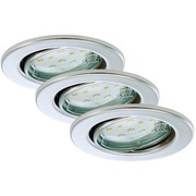 Briloner LED, 3  reflektory do wbudowania,  chrom.