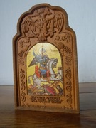 Piękna ikona bogato zdobiona Święty Jerzy ZOBACZ 