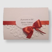 Zaproszenia ślubne na ślub koronka koperta gratis