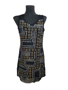 Czarna wizytowa sukienka z ćwiekami 36,S/38,M Tsega