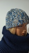 Czapka zimowa robiona ręcznie na drutach 