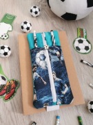 Organizer na gumce na notatnik handmade prezent dla fana piłki nożnej 